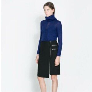 ZARA Black Skirt with Zip detail